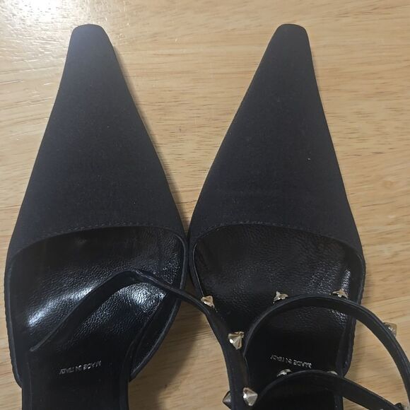 Vicini Criss Cross Studded Ankle Strap Heels - Picture 6 of 9